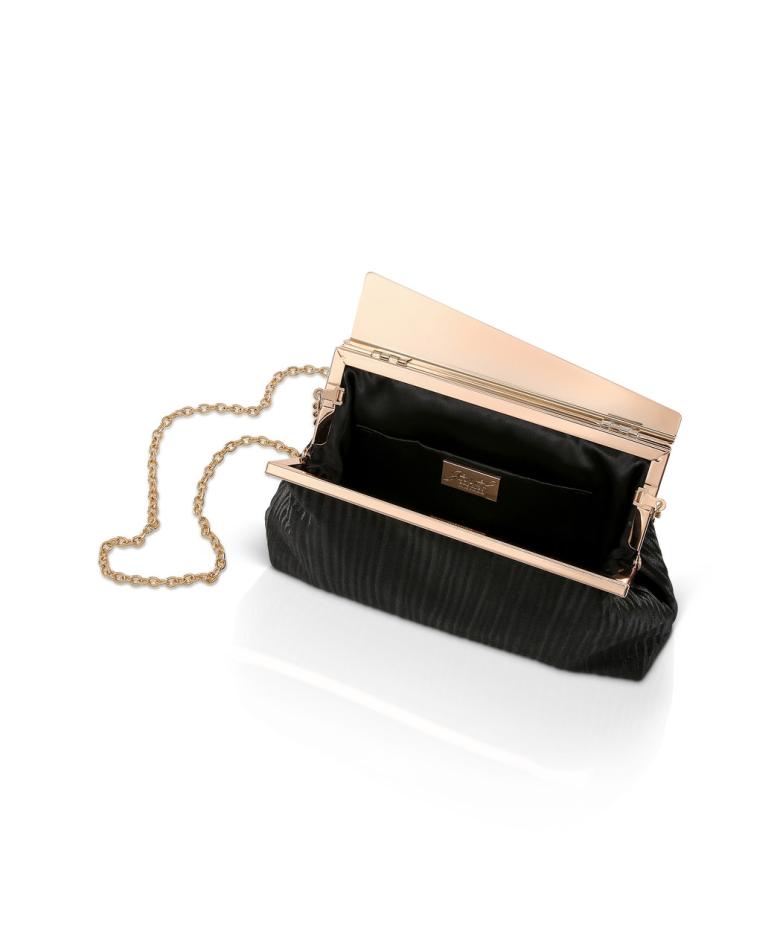 Badgley Mischka Haven Textural Satin Asymmetric Frame Champagne | Women Evening Bags