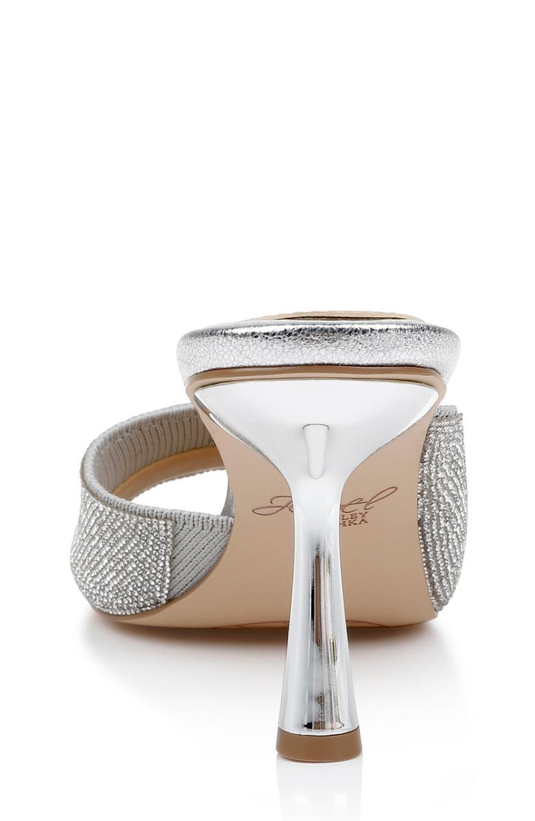 Badgley Mischka Haya Metallic Peep-Toe Mules Light Gold | Women Stiletto