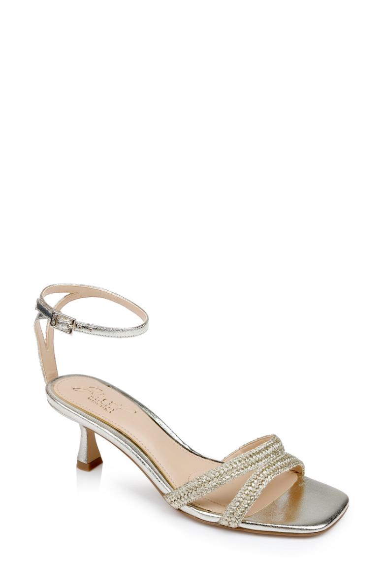 Badgley Mischka Hayzel Metallic Kitten Heel Sandal Gold | Women Kitten Heel