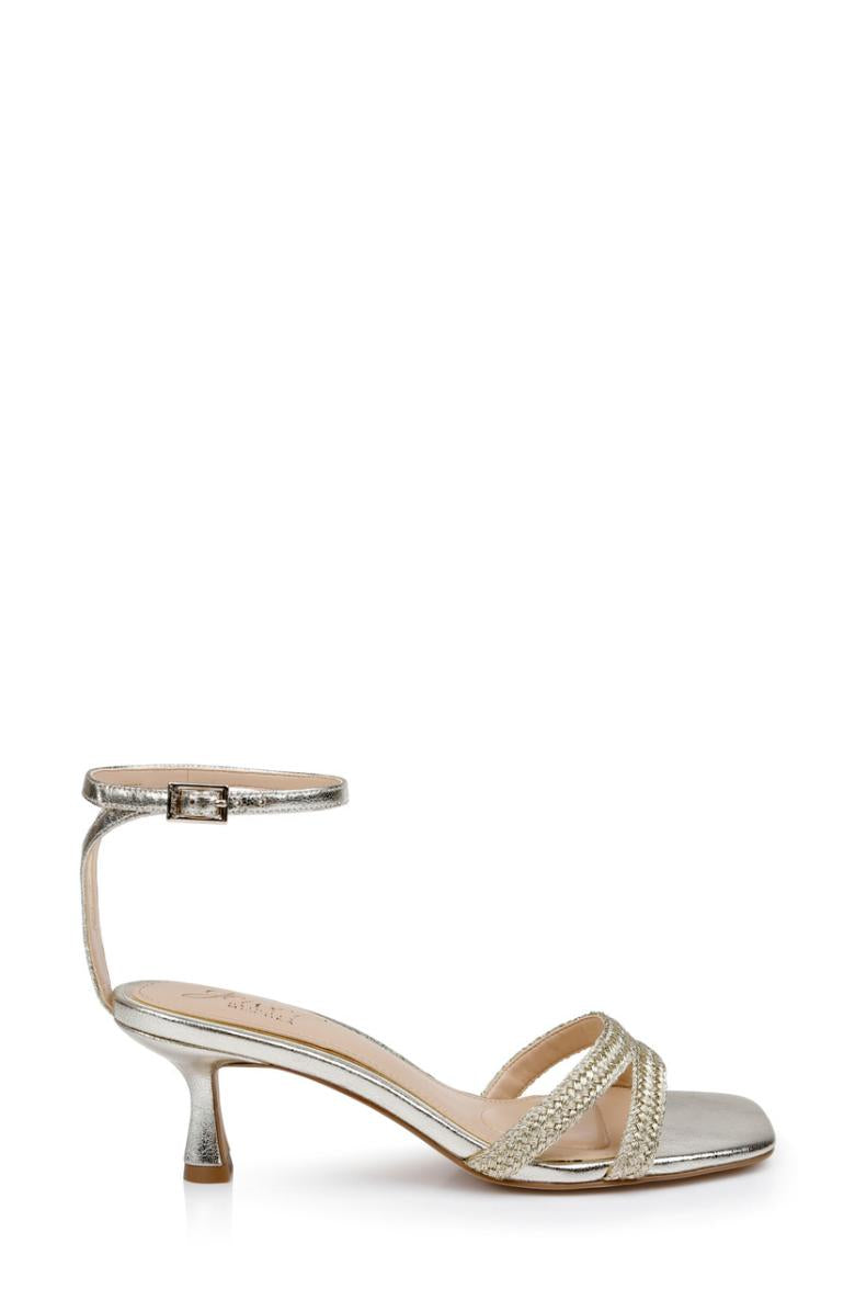 Badgley Mischka Hayzel Metallic Kitten Heel Sandal Gold | Women Kitten Heel