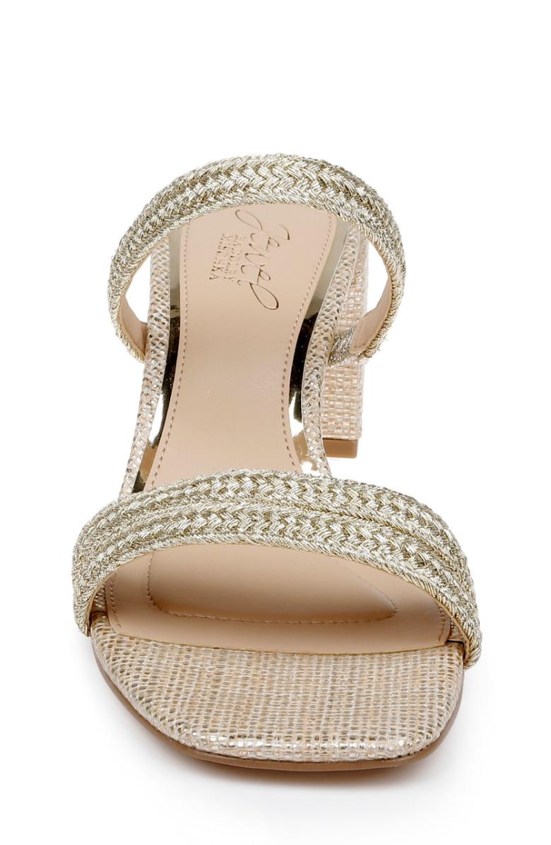 Badgley Mischka Heat Textured Block Heel Mule Gold | Women Block Heels