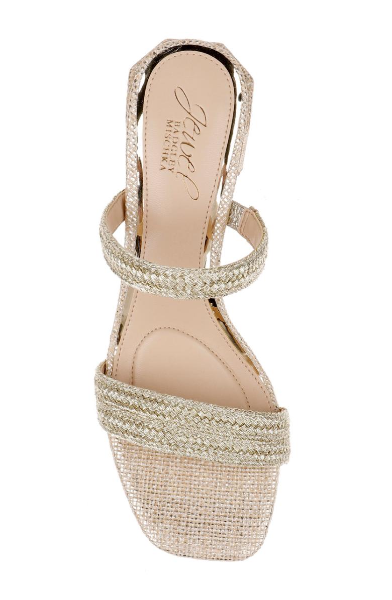 Badgley Mischka Heat Textured Block Heel Mule Gold | Women Block Heels