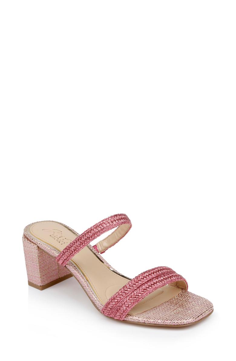 Badgley Mischka Heat Textured Block Heel Mule Gold | Women Block Heels