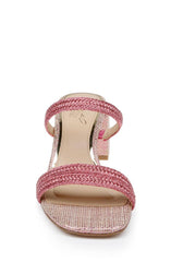 Badgley Mischka Heat Textured Block Heel Mule Gold | Women Block Heels