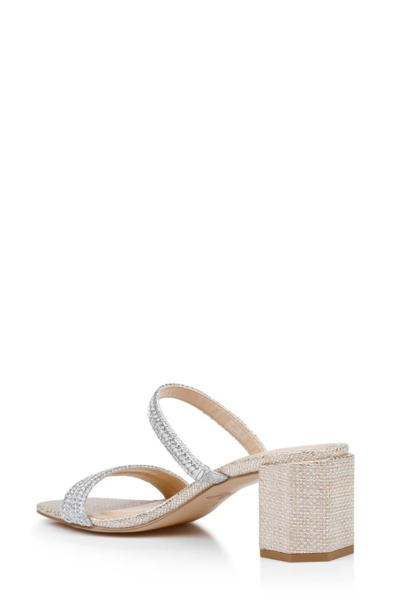 Badgley Mischka Heat Textured Block Heel Mule Gold | Women Block Heels