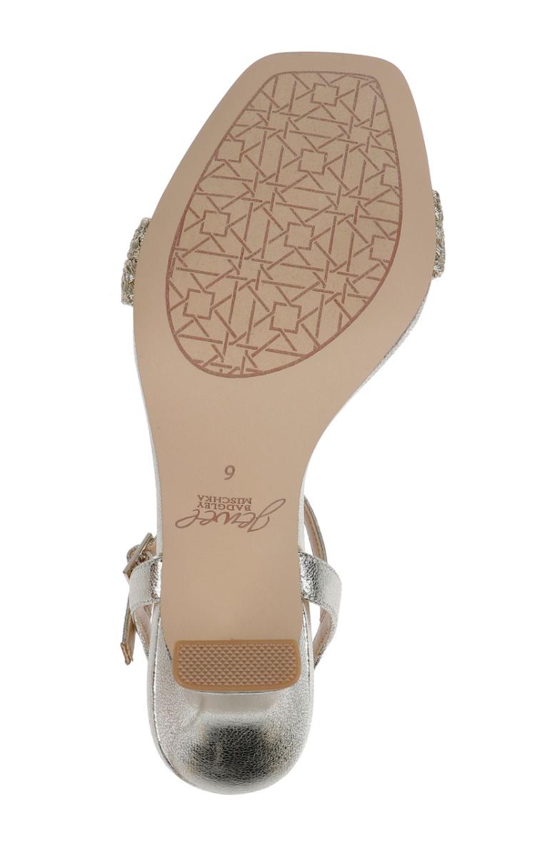 Badgley Mischka Heddia Woven Vamp Sandals Gold | Women Stiletto