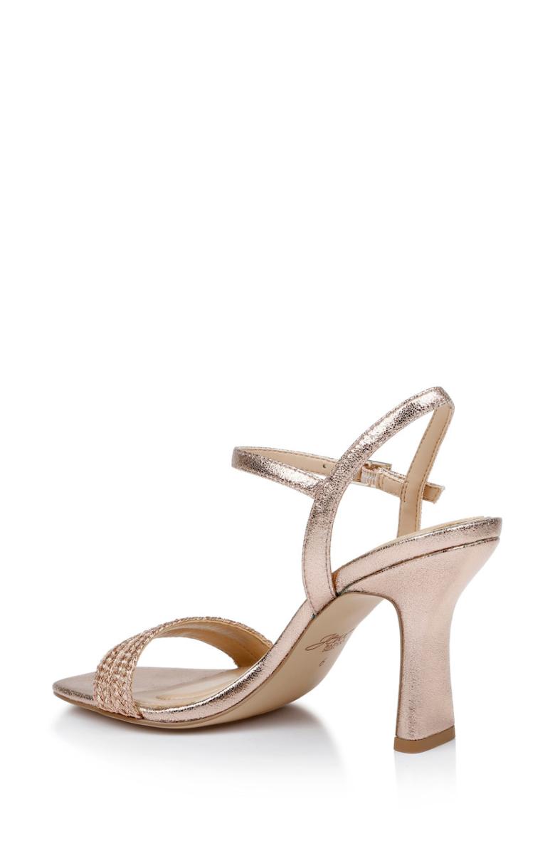 Badgley Mischka Heddia Woven Vamp Sandals Gold | Women Stiletto