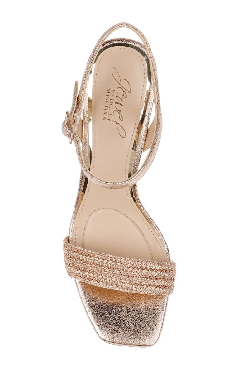 Badgley Mischka Heddia Woven Vamp Sandals Gold | Women Stiletto
