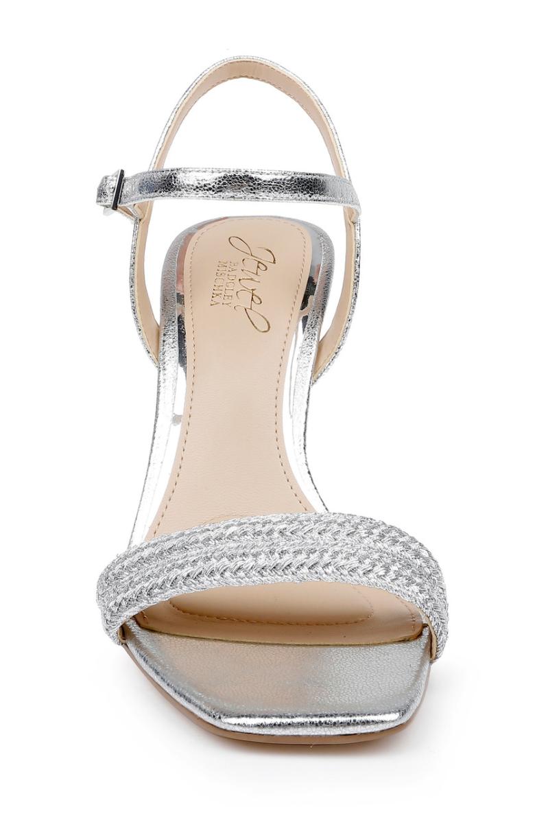 Badgley Mischka Heddia Woven Vamp Sandals Gold | Women Stiletto