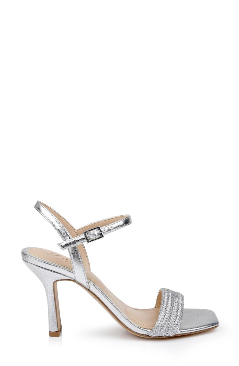 Badgley Mischka Heddia Woven Vamp Sandals Gold | Women Stiletto