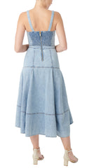 Badgley Mischka High Low Denim Dress Light Blue | Women Day