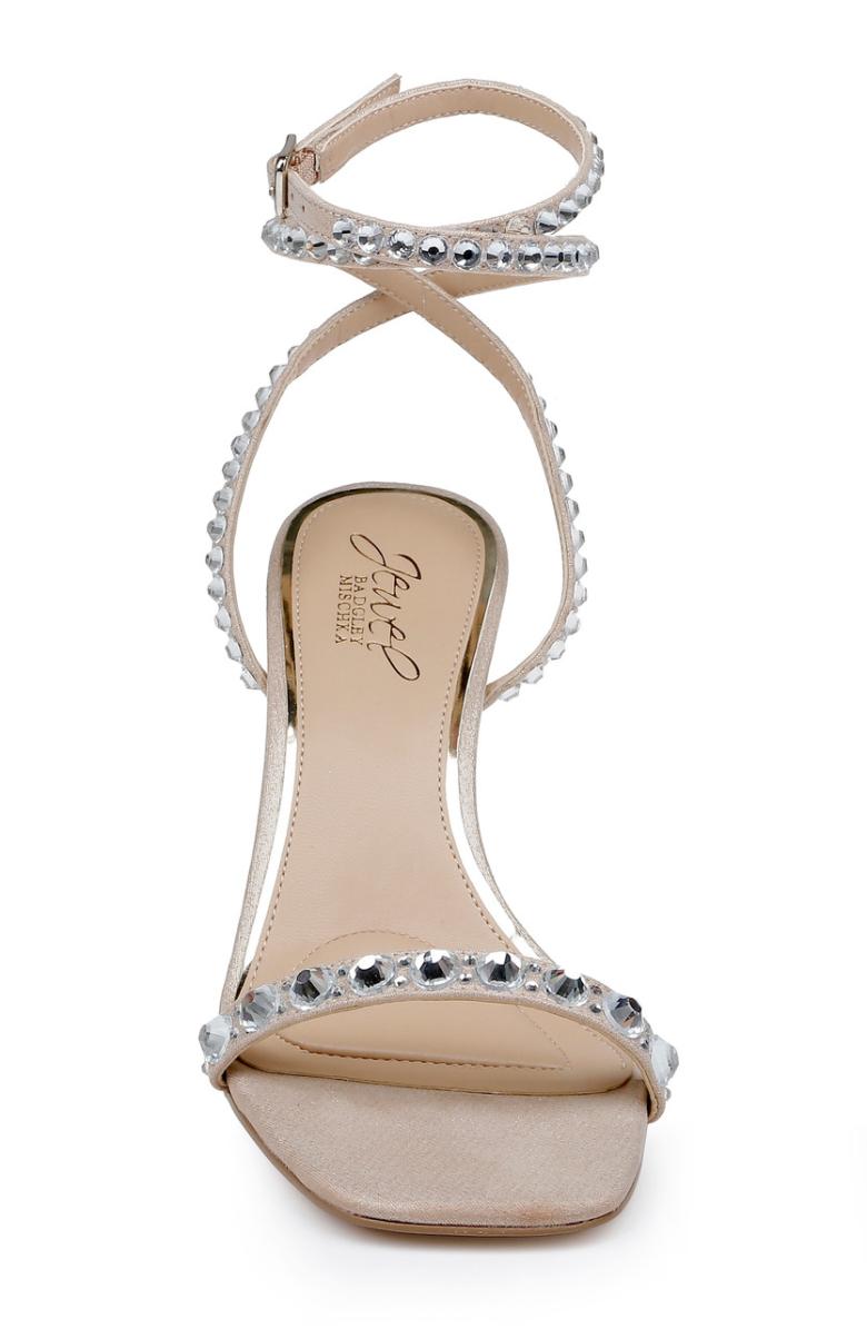 Badgley Mischka Hosana Sexy Stiletto With Gemstone-Studded Wraparound Strap Black | Women Stiletto