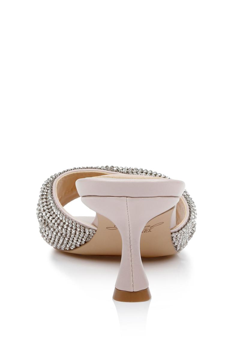 Badgley Mischka Humor Crystal Mules With Kitten Heel Black | Women Kitten Heel