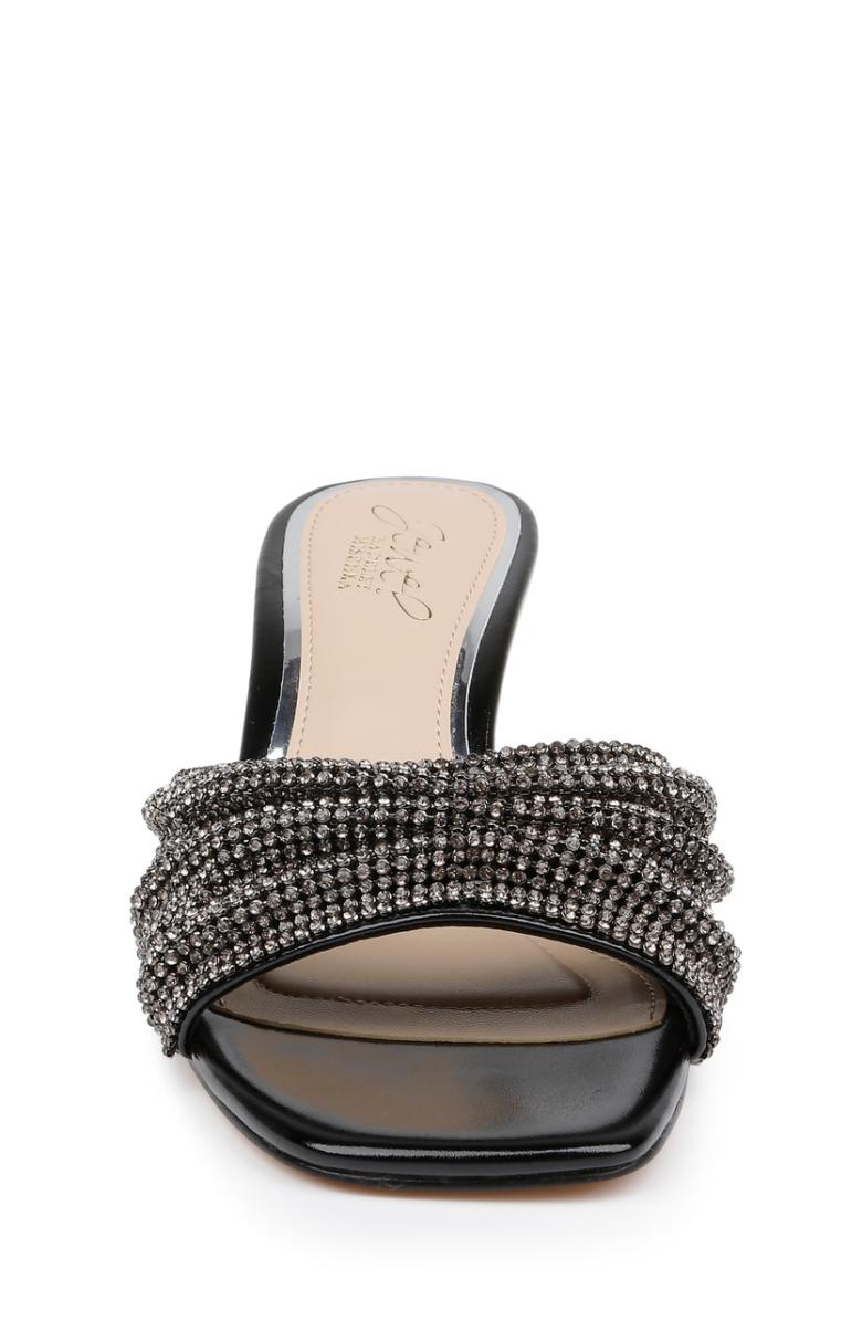Badgley Mischka Humor Crystal Mules With Kitten Heel Black | Women Kitten Heel