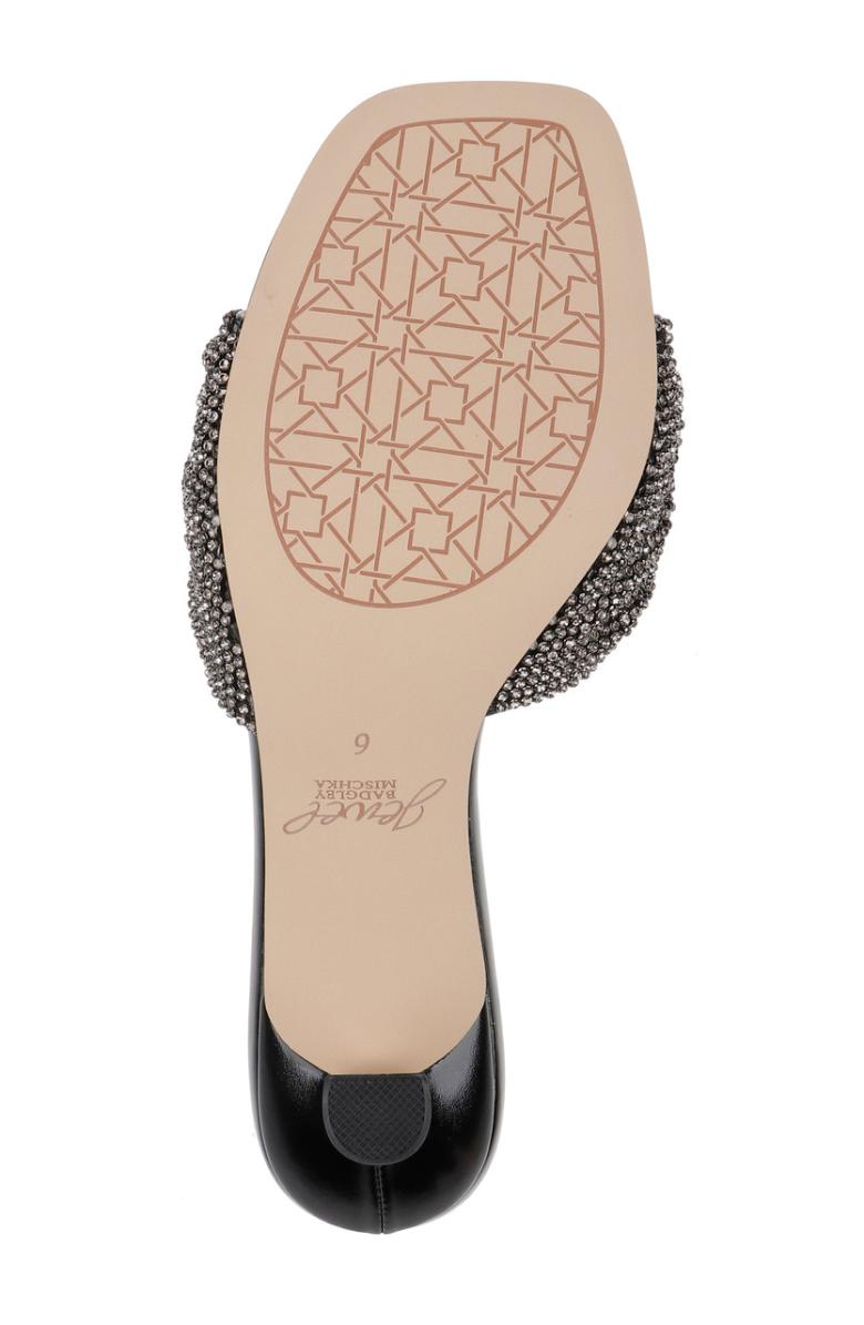 Badgley Mischka Humor Crystal Mules With Kitten Heel Black | Women Kitten Heel