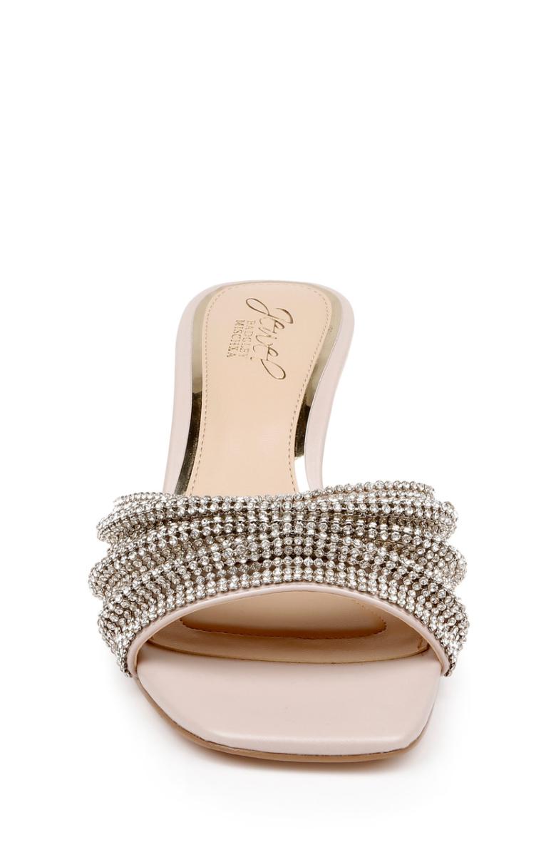 Badgley Mischka Humor Crystal Mules With Kitten Heel Black | Women Kitten Heel