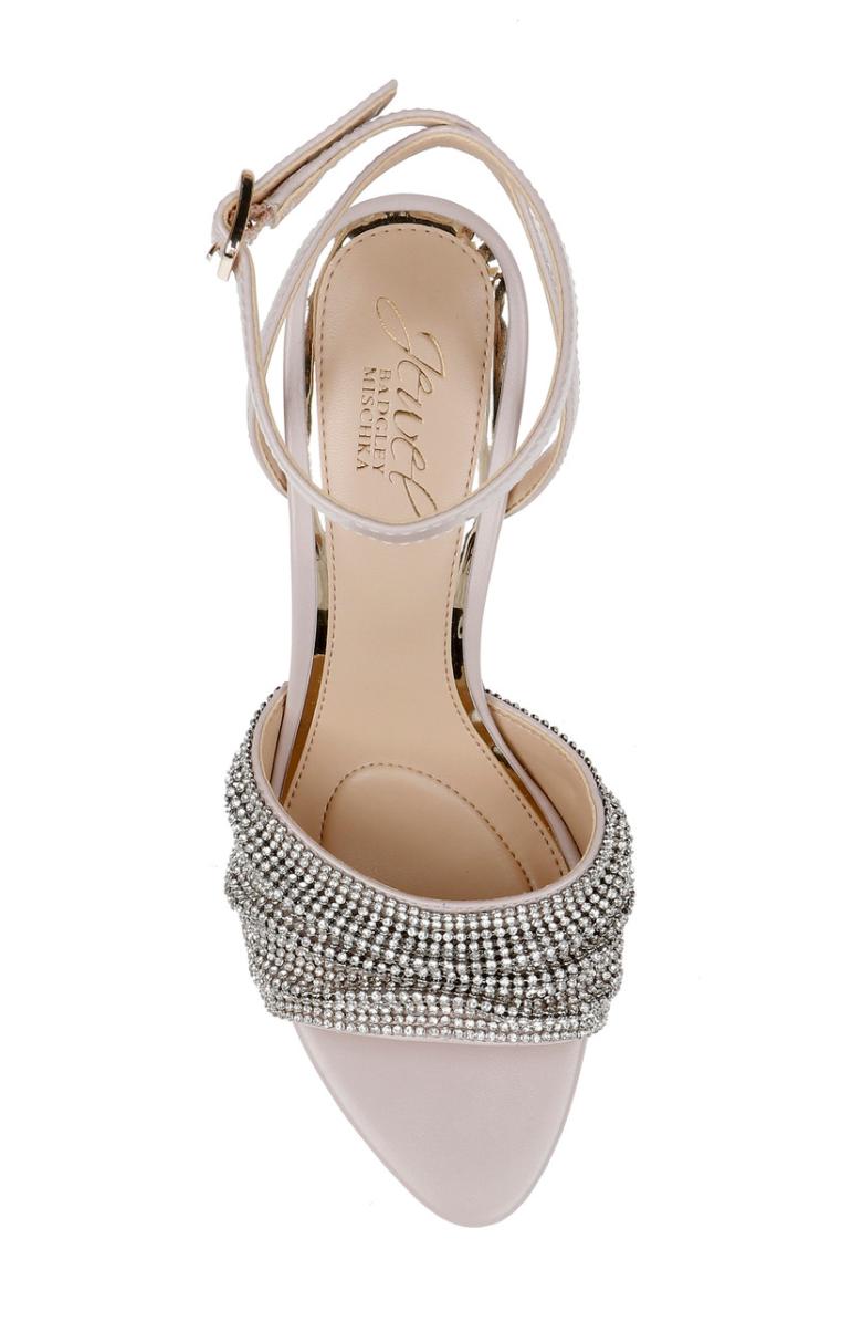 Badgley Mischka Huntley Crystal Strap Stiletto Heel Sandal Black | Women Stiletto