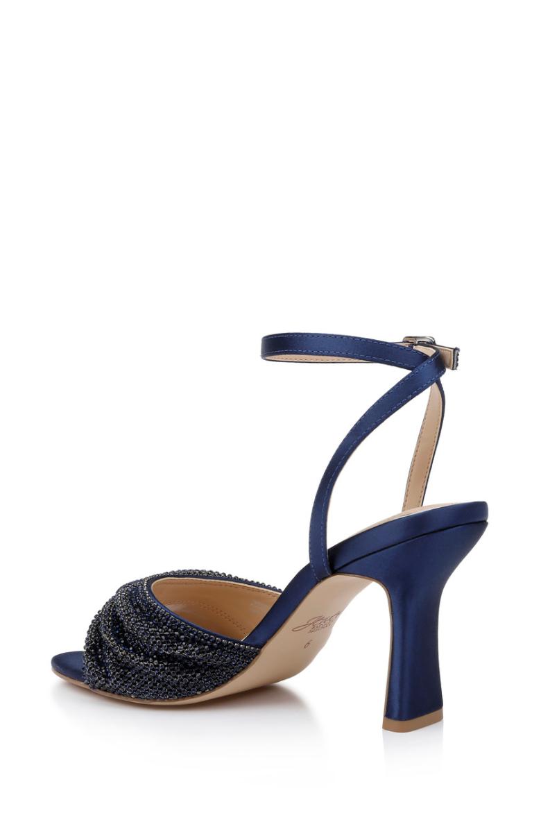 Badgley Mischka Huntley Crystal Strap Stiletto Heel Sandal Black | Women Stiletto