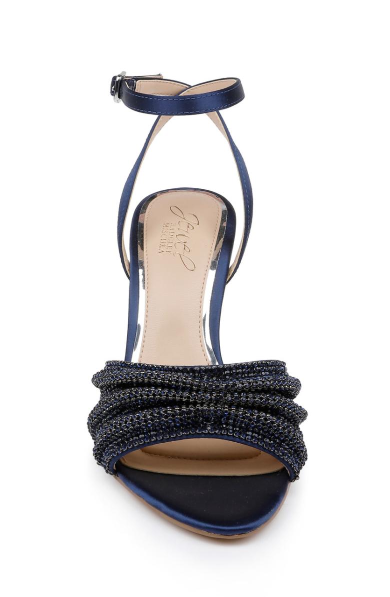 Badgley Mischka Huntley Crystal Strap Stiletto Heel Sandal Black | Women Stiletto