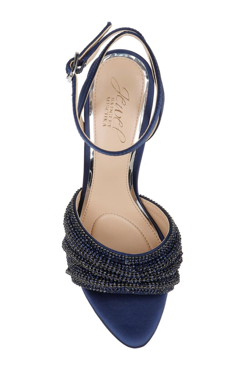 Badgley Mischka Huntley Crystal Strap Stiletto Heel Sandal Black | Women Stiletto