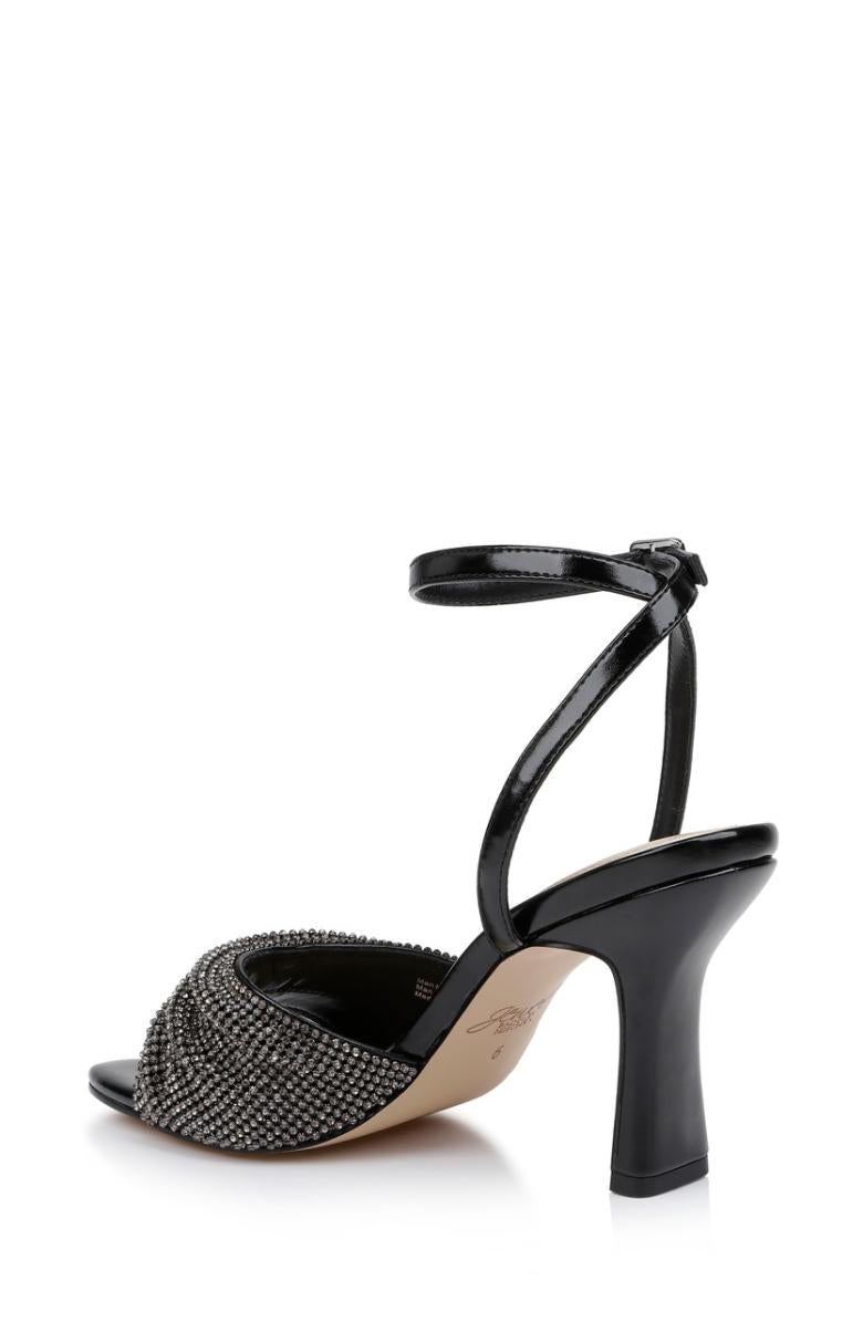 Badgley Mischka Huntley Crystal Strap Stiletto Heel Sandal Black | Women Stiletto