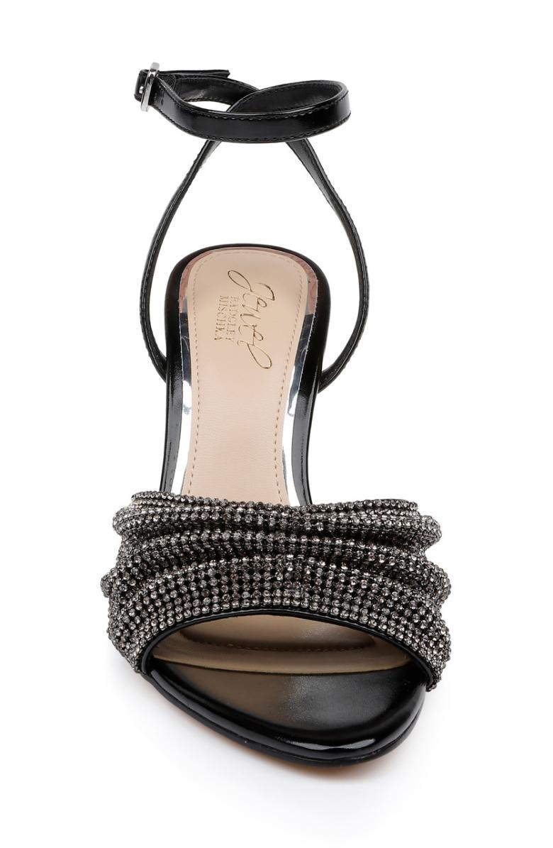 Badgley Mischka Huntley Crystal Strap Stiletto Heel Sandal Black | Women Stiletto
