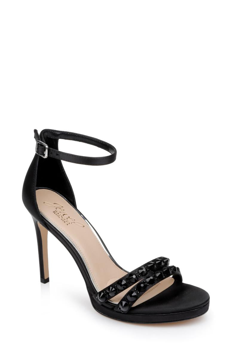 Badgley Mischka Hustle Platform With Gemstone-Studded Straps Black | Women Platform