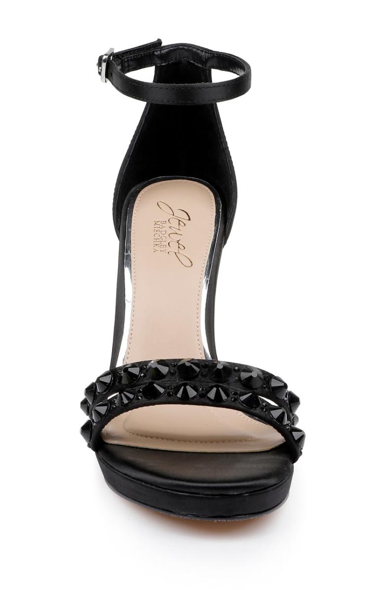 Badgley Mischka Hustle Platform With Gemstone-Studded Straps Black | Women Platform