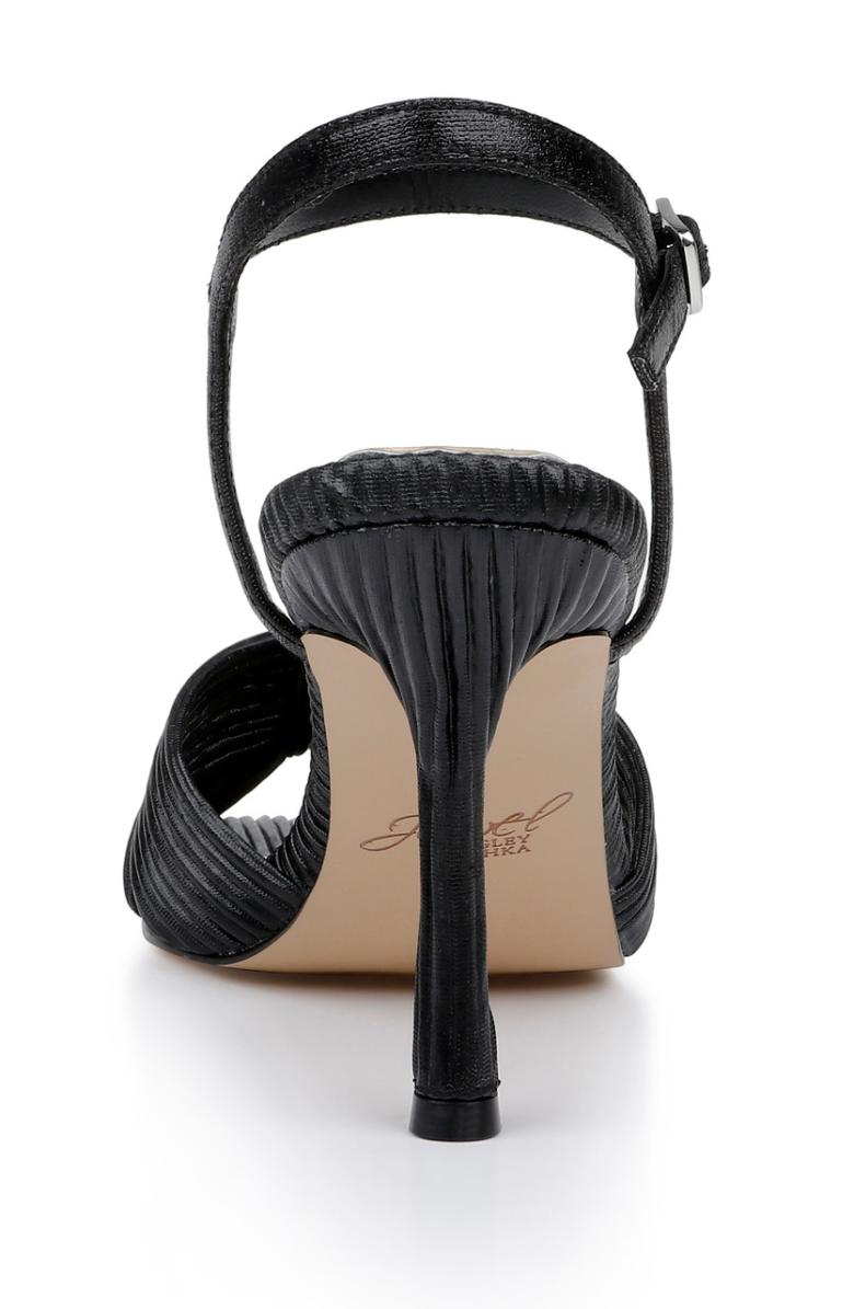 Badgley Mischka Hydee Pleated Stiletto Sandal Black | Women Stiletto