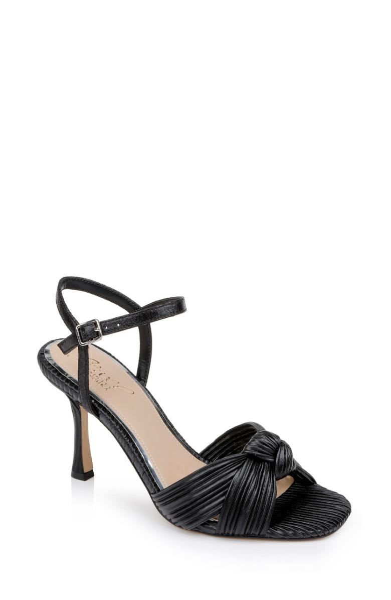 Badgley Mischka Hydee Pleated Stiletto Sandal Black | Women Stiletto