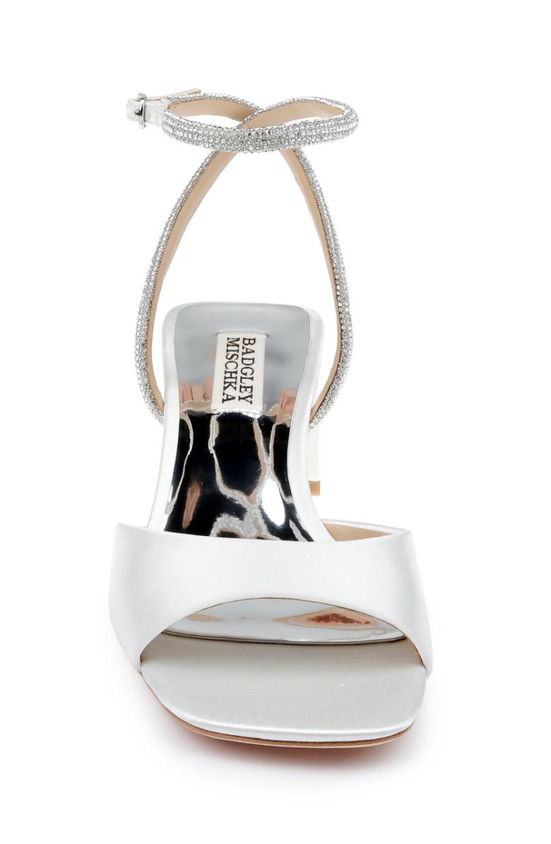 Badgley Mischka Infinity Satin Block Heels With Ankle Strap Black | Women Best Sellers