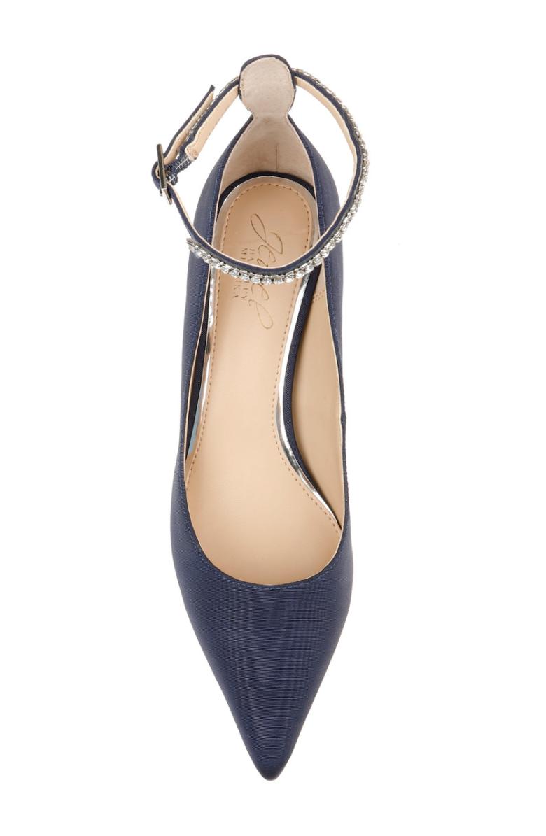 Badgley Mischka Jamila Ankle Strap Kitten Heel Gold Glitter | Women Kitten Heel