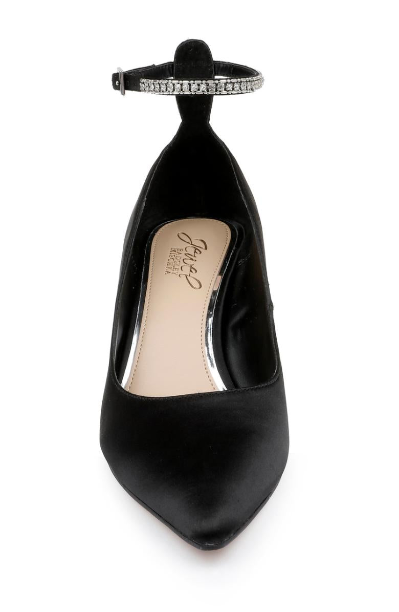 Badgley Mischka Jamila Ankle Strap Kitten Heel Gold Glitter | Women Kitten Heel