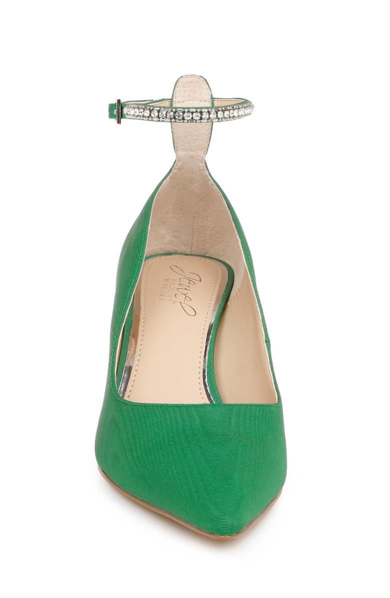 Badgley Mischka Jamila Ankle Strap Kitten Heel Gold Glitter | Women Kitten Heel