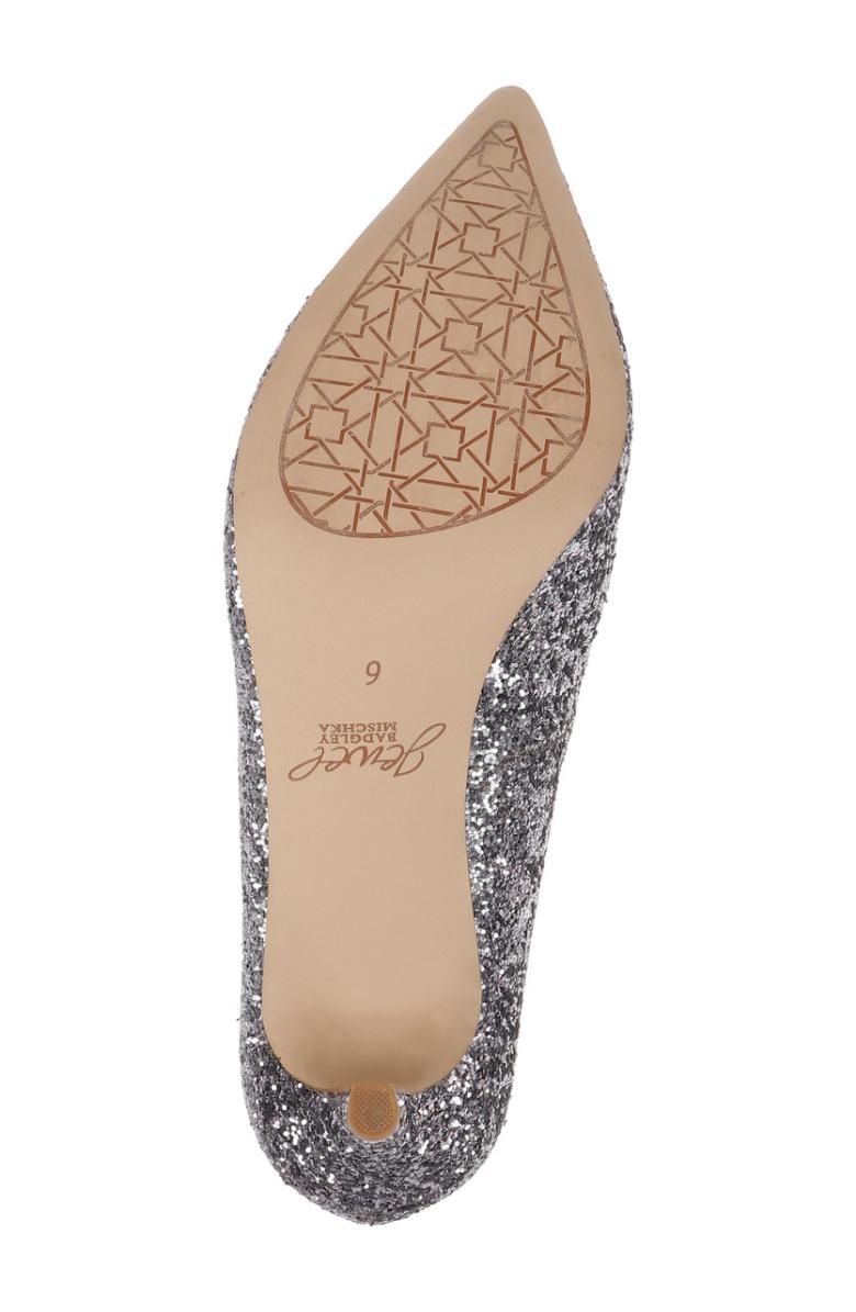 Badgley Mischka Jamila Ankle Strap Kitten Heel Gold Glitter | Women Kitten Heel