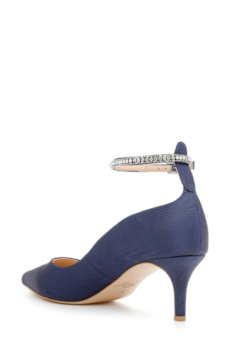 Badgley Mischka Jamila Ankle Strap Kitten Heel Gold Glitter | Women Kitten Heel