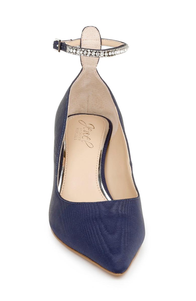 Badgley Mischka Jamila Ankle Strap Kitten Heel Gold Glitter | Women Kitten Heel