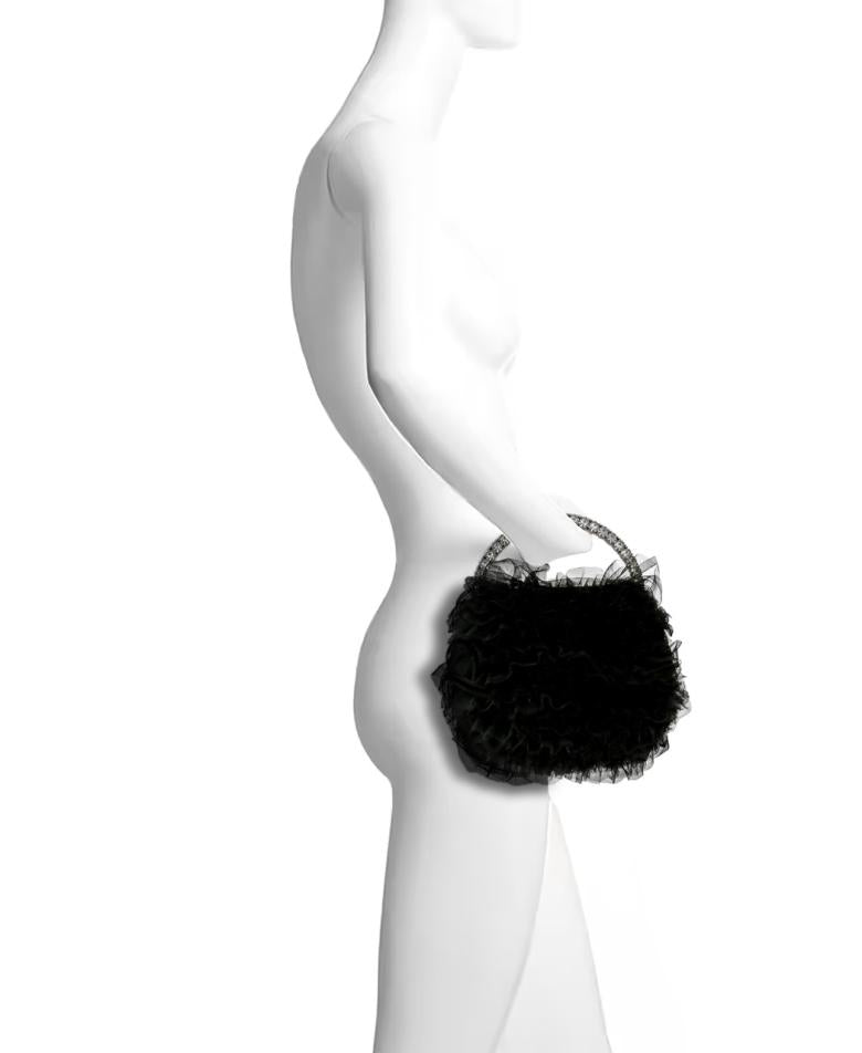 Badgley Mischka Jazzie Tulle Layered Ruffle Pouch Clutch Blush | Women Evening Bags