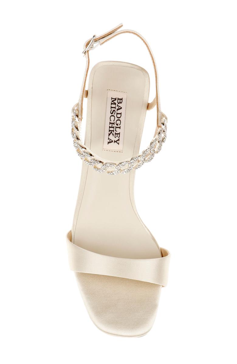 Badgley Mischka Kaelyn Mid Wedge Heel Ivory Satin | Women Wedge