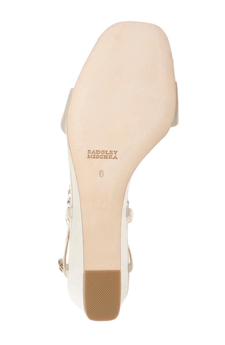 Badgley Mischka Kaelyn Mid Wedge Heel Ivory Satin | Women Wedge