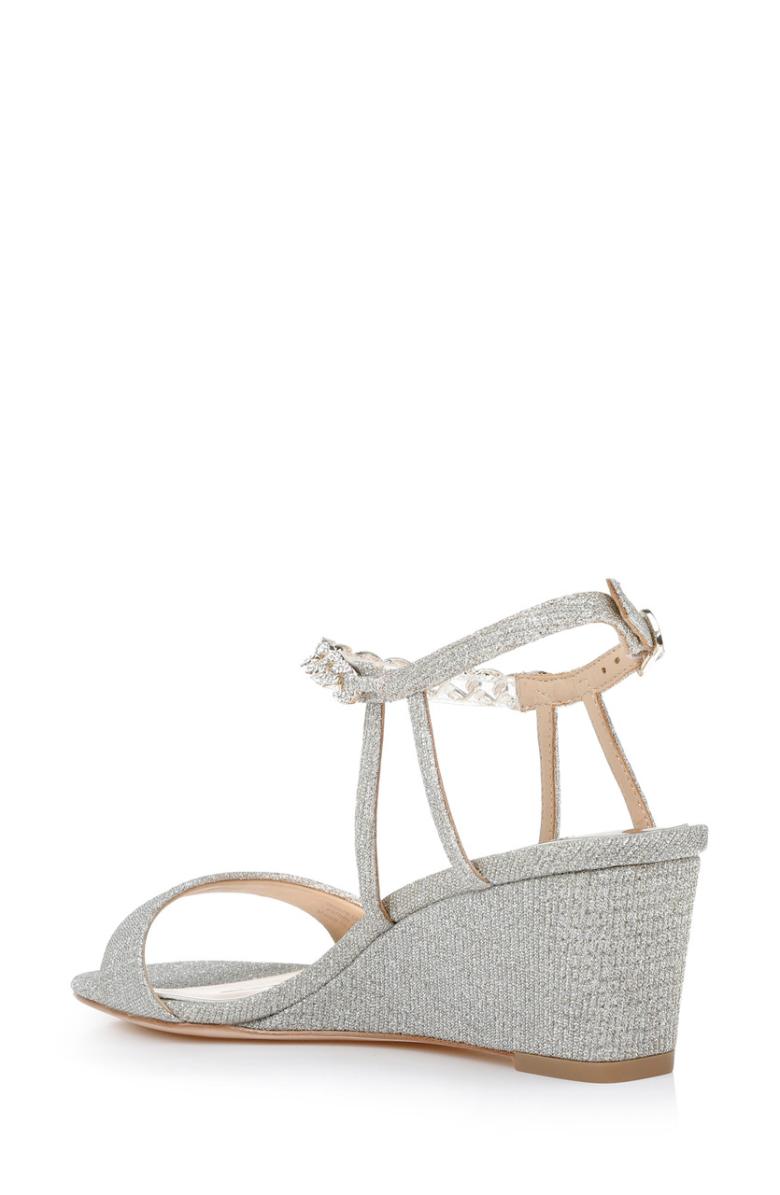 Badgley Mischka Kaelyn Mid Wedge Heel Ivory Satin | Women Wedge