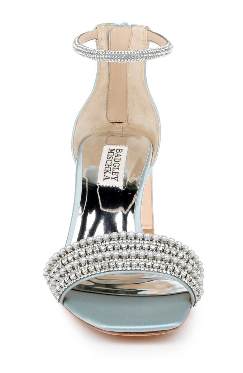 Badgley Mischka Kameryn Open-Toe Block Heel Ivory | Women Block Heels