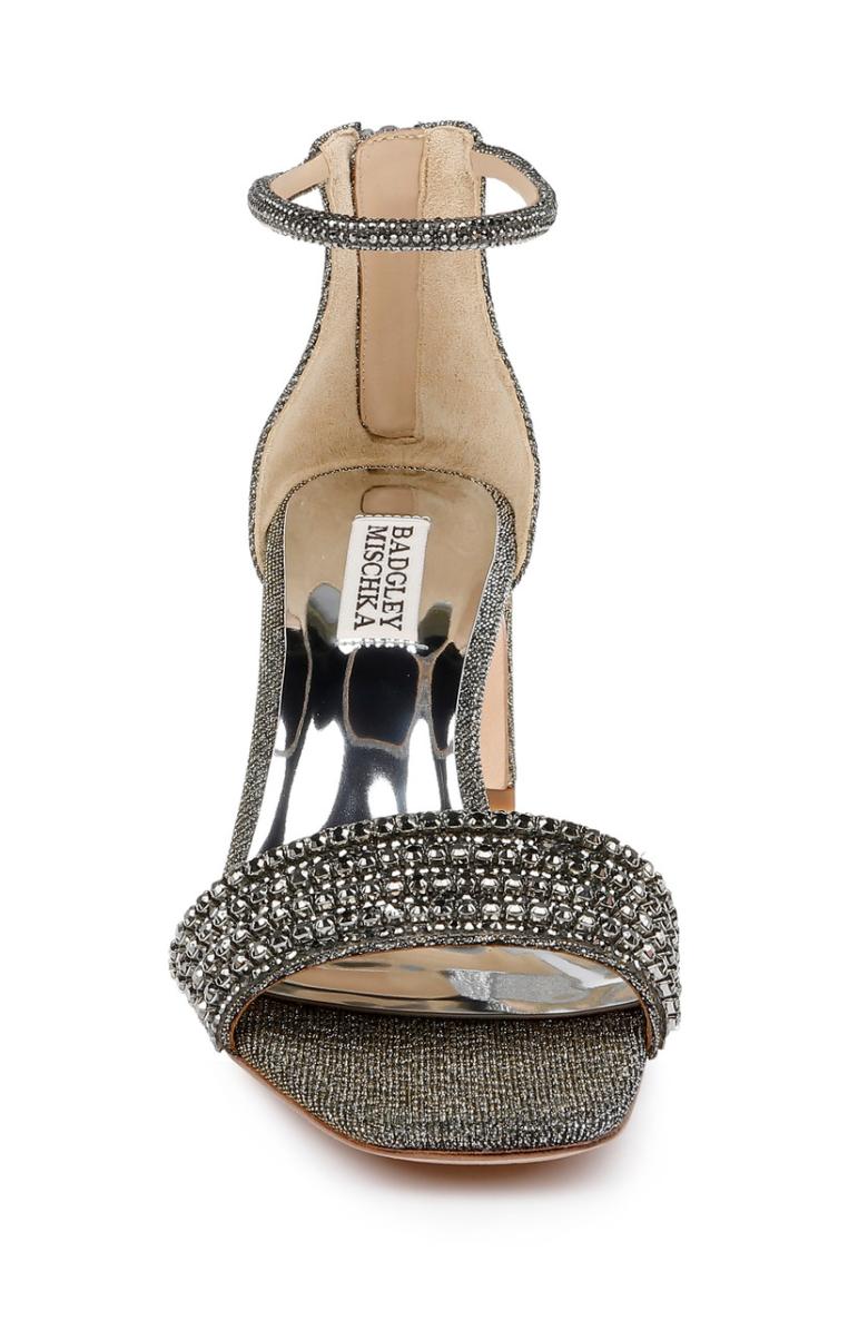 Badgley Mischka Kameryn Open-Toe Block Heel Ivory | Women Block Heels