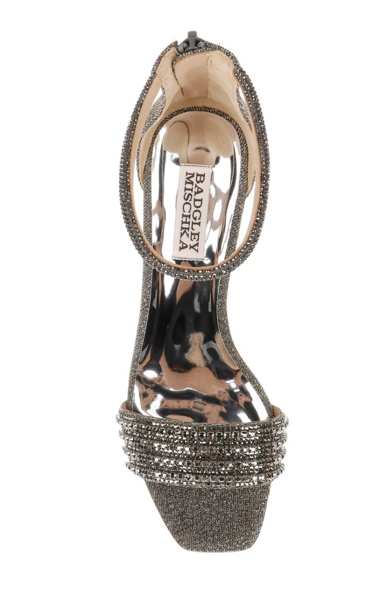 Badgley Mischka Kameryn Open-Toe Block Heel Ivory | Women Block Heels