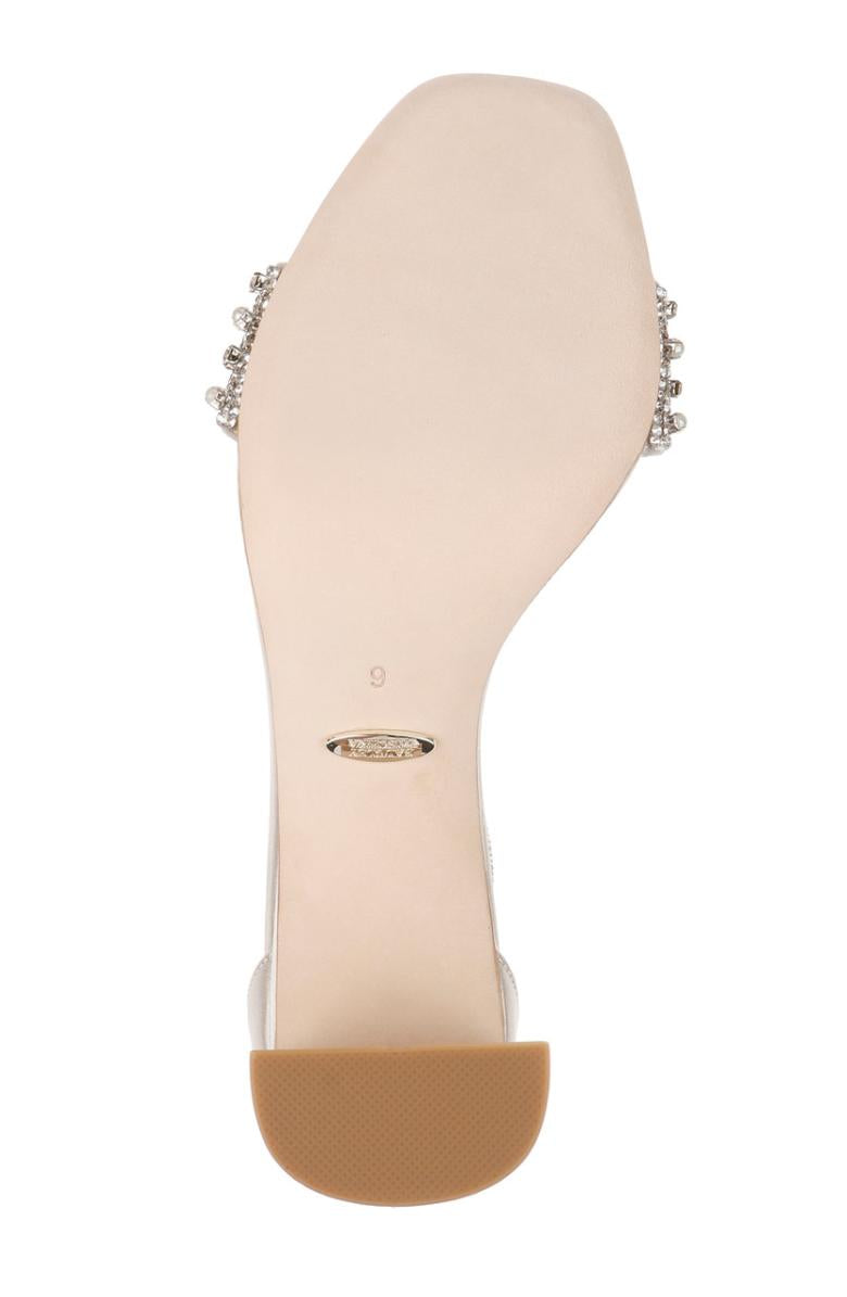 Badgley Mischka Kameryn Open-Toe Block Heel Ivory | Women Block Heels