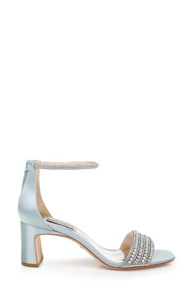 Badgley Mischka Kameryn Open-Toe Block Heel Ivory | Women Block Heels