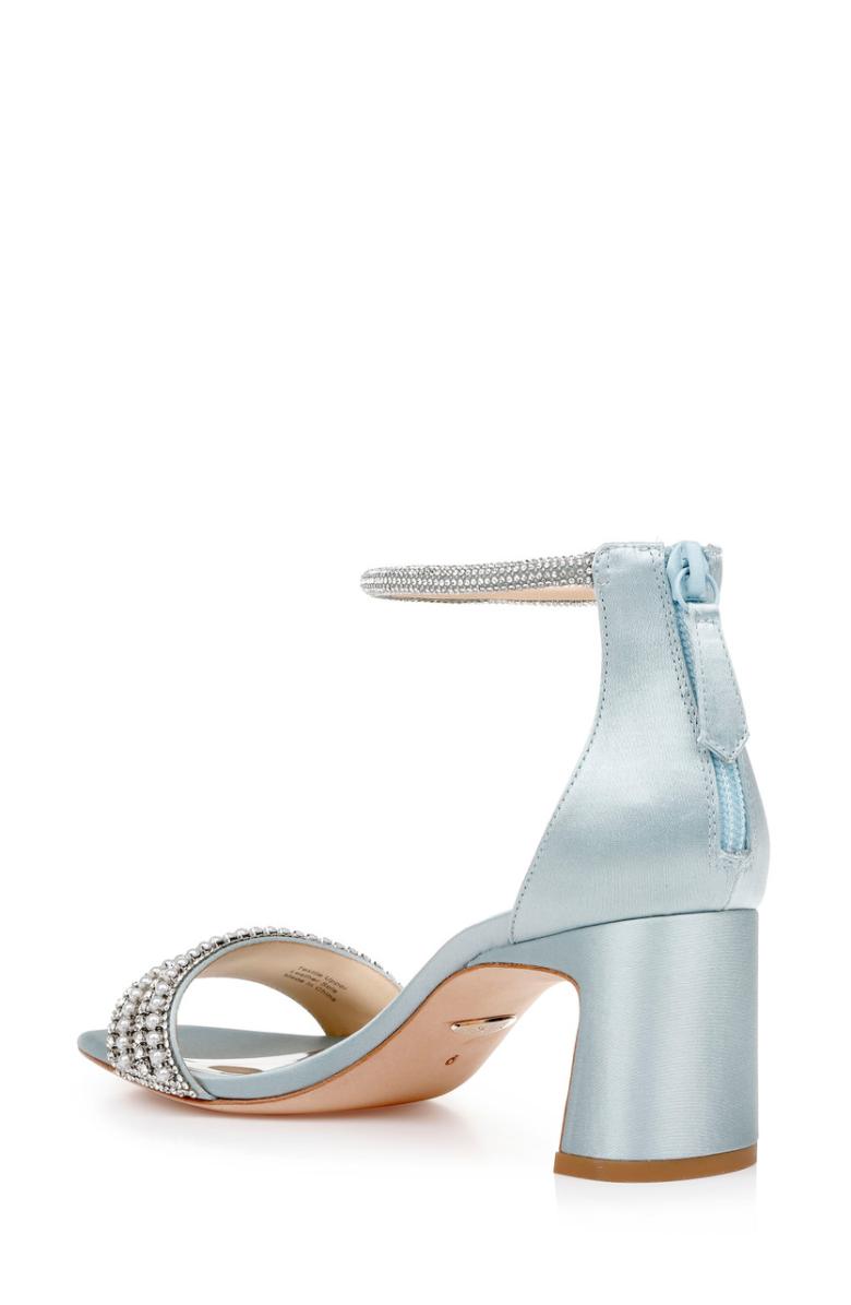 Badgley Mischka Kameryn Open-Toe Block Heel Ivory | Women Block Heels