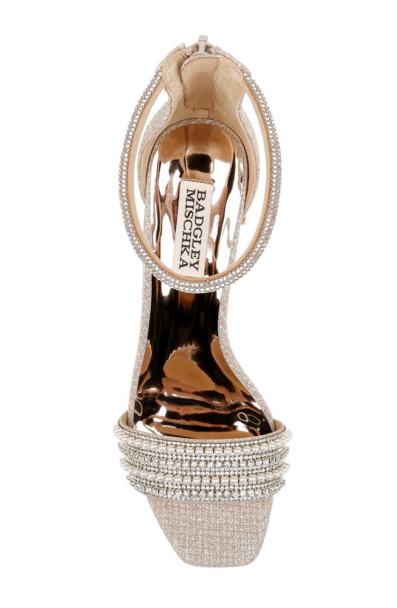 Badgley Mischka Kameryn Open-Toe Block Heel Ivory | Women Block Heels