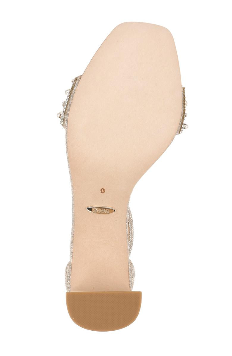 Badgley Mischka Kameryn Open-Toe Block Heel Ivory | Women Block Heels