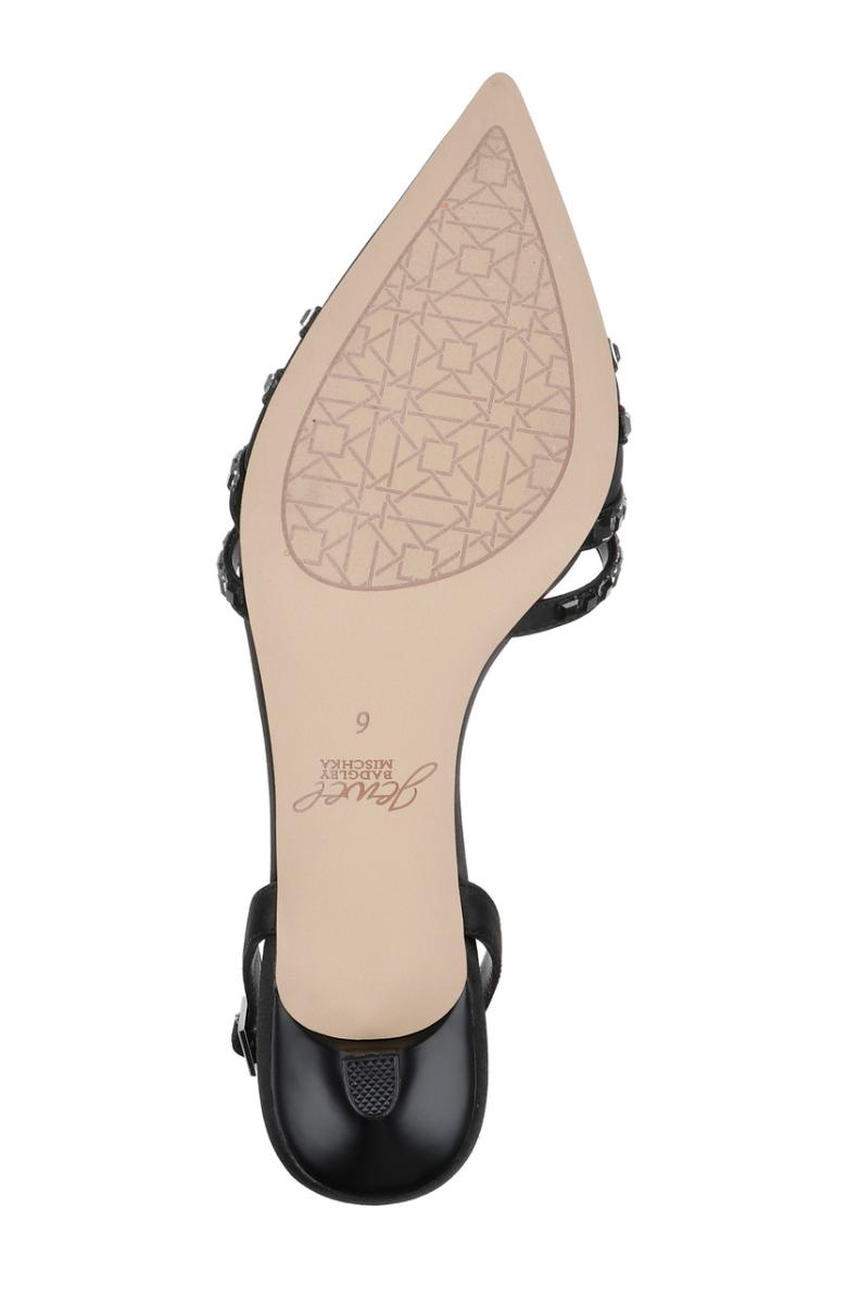 Badgley Mischka Katalina Bejeweled Slingback With Kitten Heel Black | Women Best Sellers
